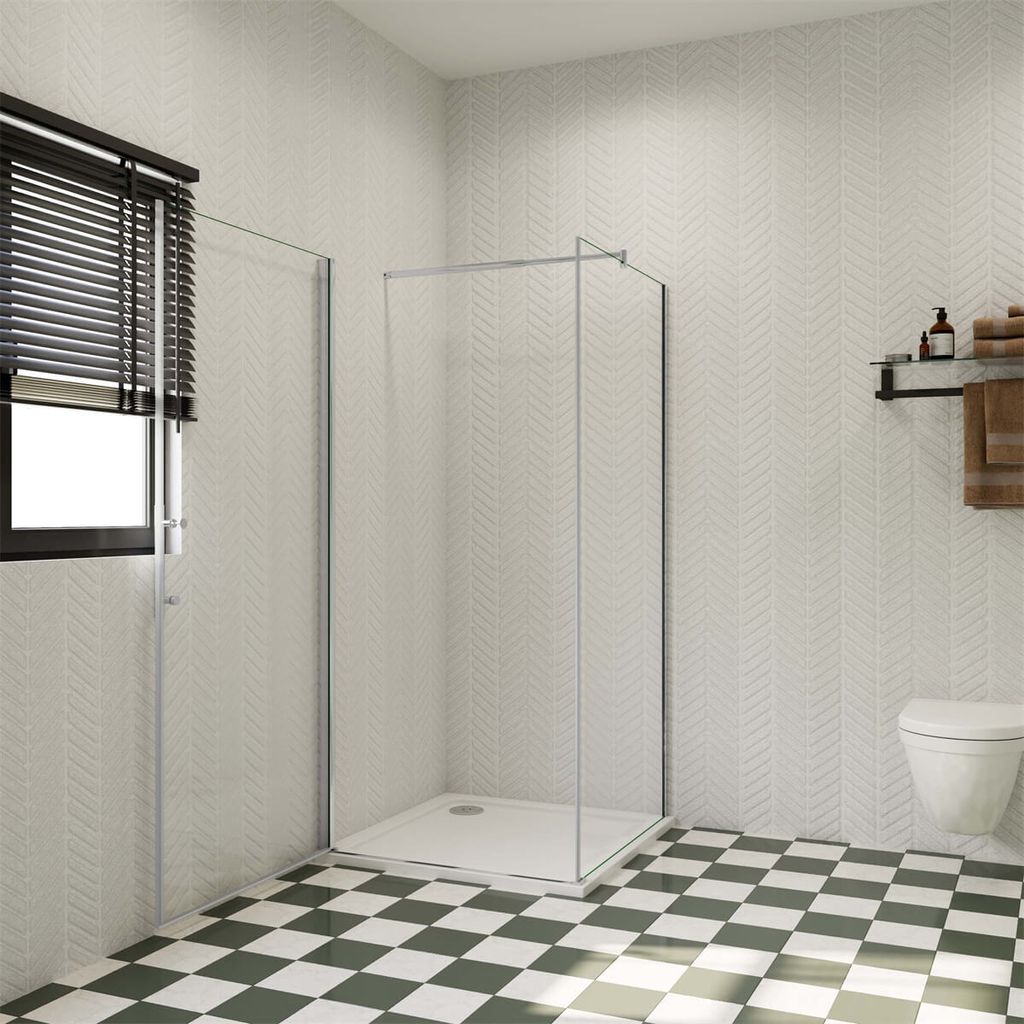 76x80cm 185cm 6mm Schwingtür Duschtür Eckdusche Duschkabine ESG Nano Glas