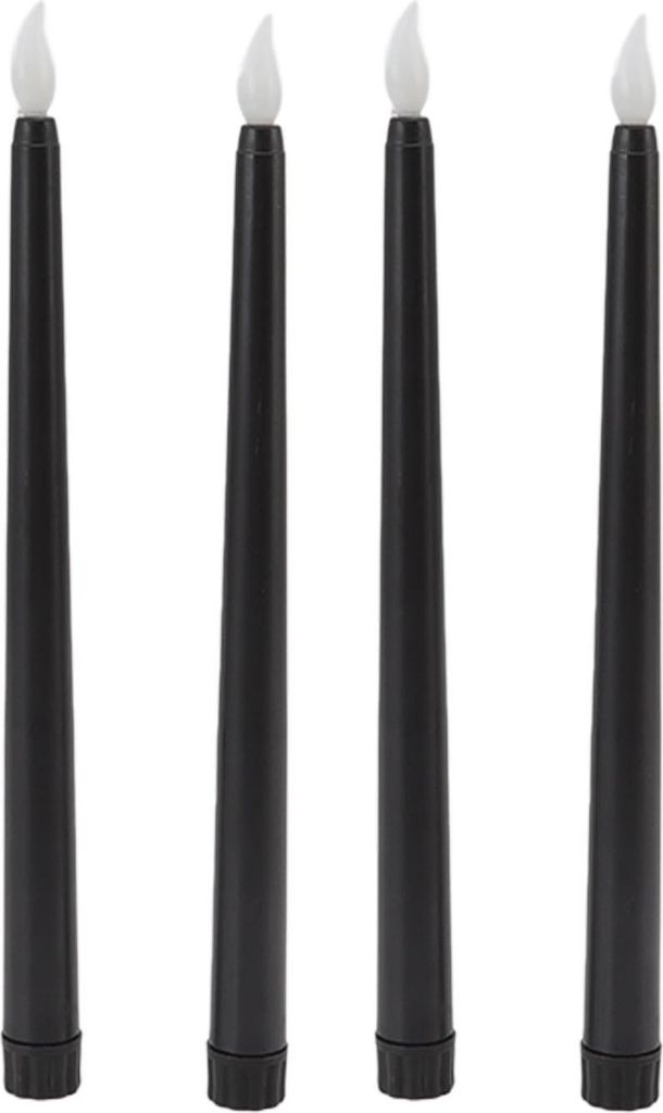 4 Stück LED-Kerzen Rauchfrei Flammenlos Sicher Umweltfreundlich Warmes Licht Elektrische LED Kegel Kerze Schwarz