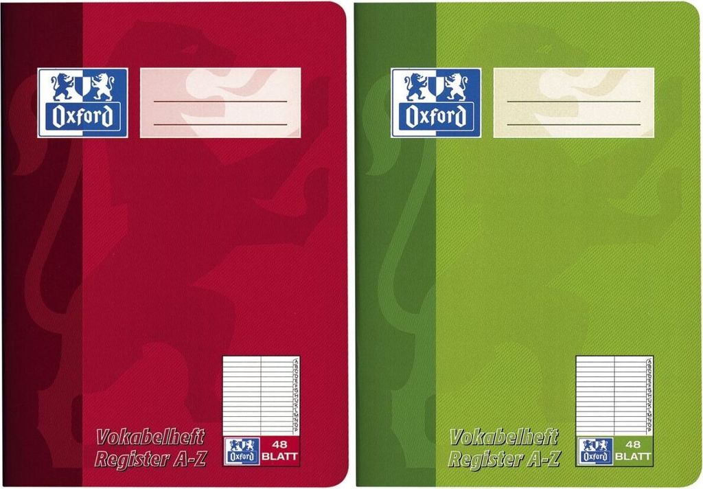 Oxford Vokabelheft mit Register A5 48 Blatt Immagine del prodotto 