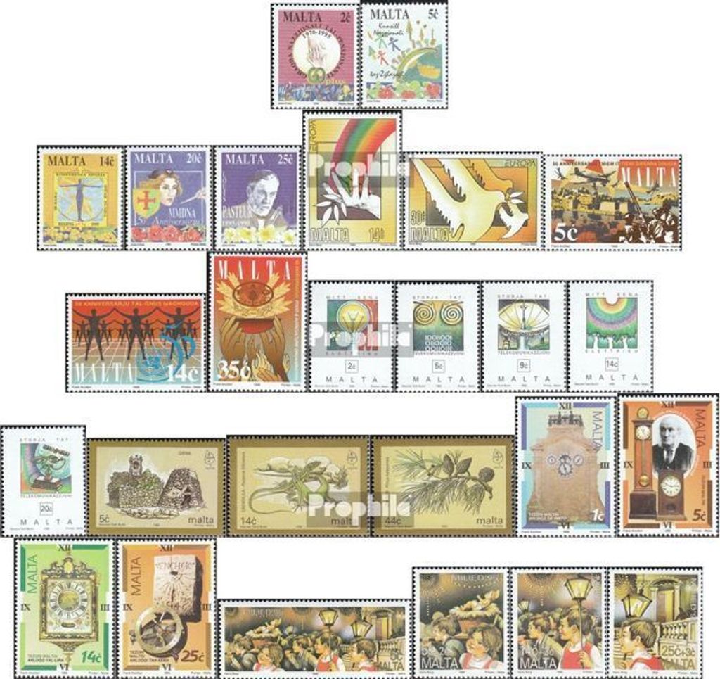 Briefmarken Malta 1995 Mi 949-974 (kompl.Ausg.) Jahrgang 1995 komplett postfrisch Jahrestage