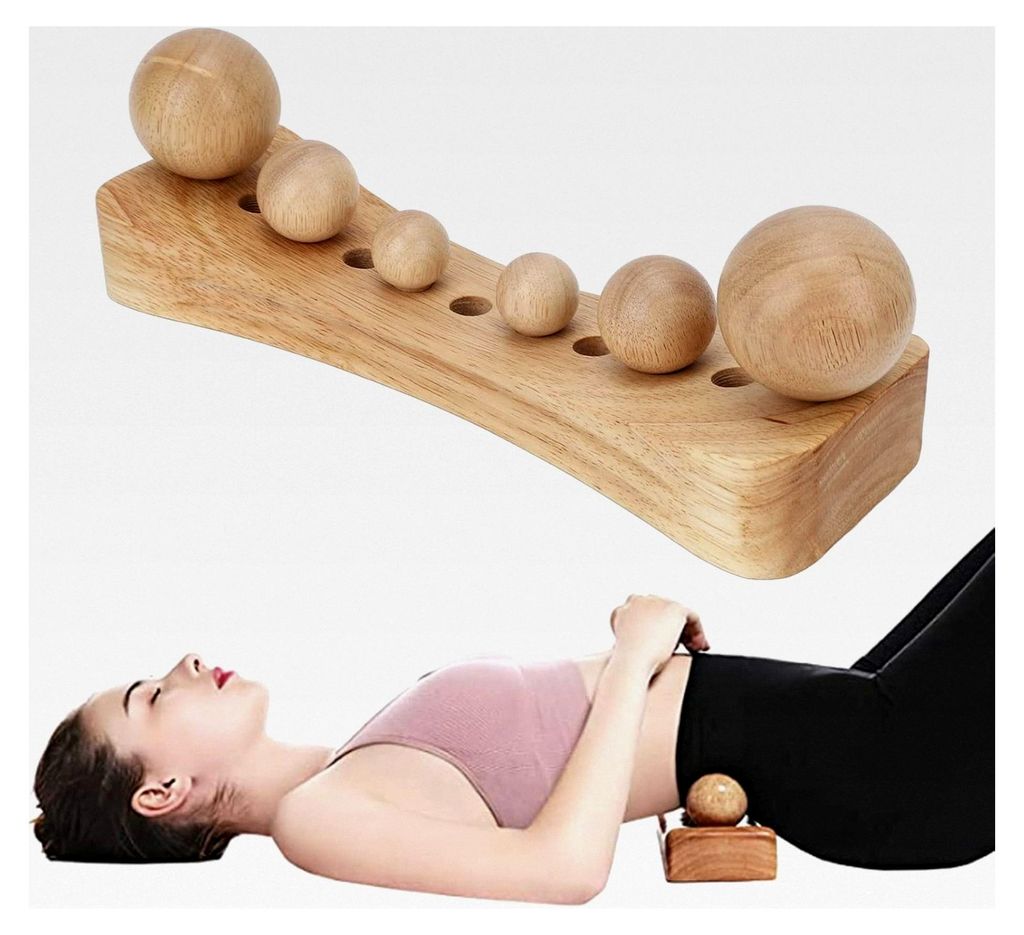 Psoas-Muskel-Release-Tool mit 6 Massageköpfen, Entspannungstool für Triggerpunkt-Holztherapie zur Linderung von Rückenschmerzen