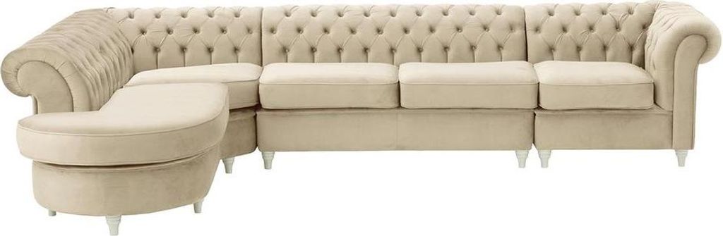 Chesterfield Modul-Ecksofa, links-Velluto 2-white