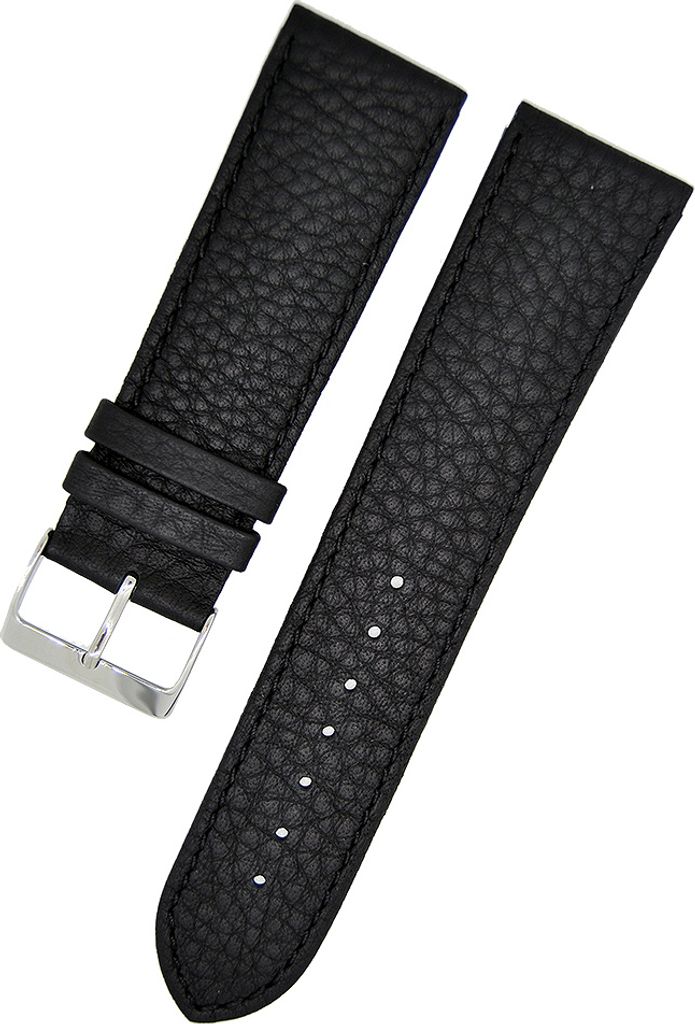 Uhrenarmband Kalbsleder schwarz 22mm Ton in Ton Produktbild 