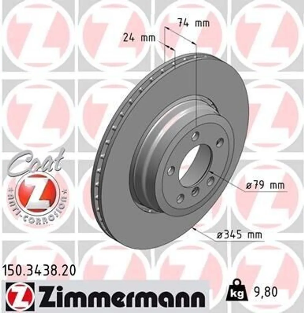 Améliorez votre freinage sur BMW E65 avec le disque Zimmermann 150.3438.20