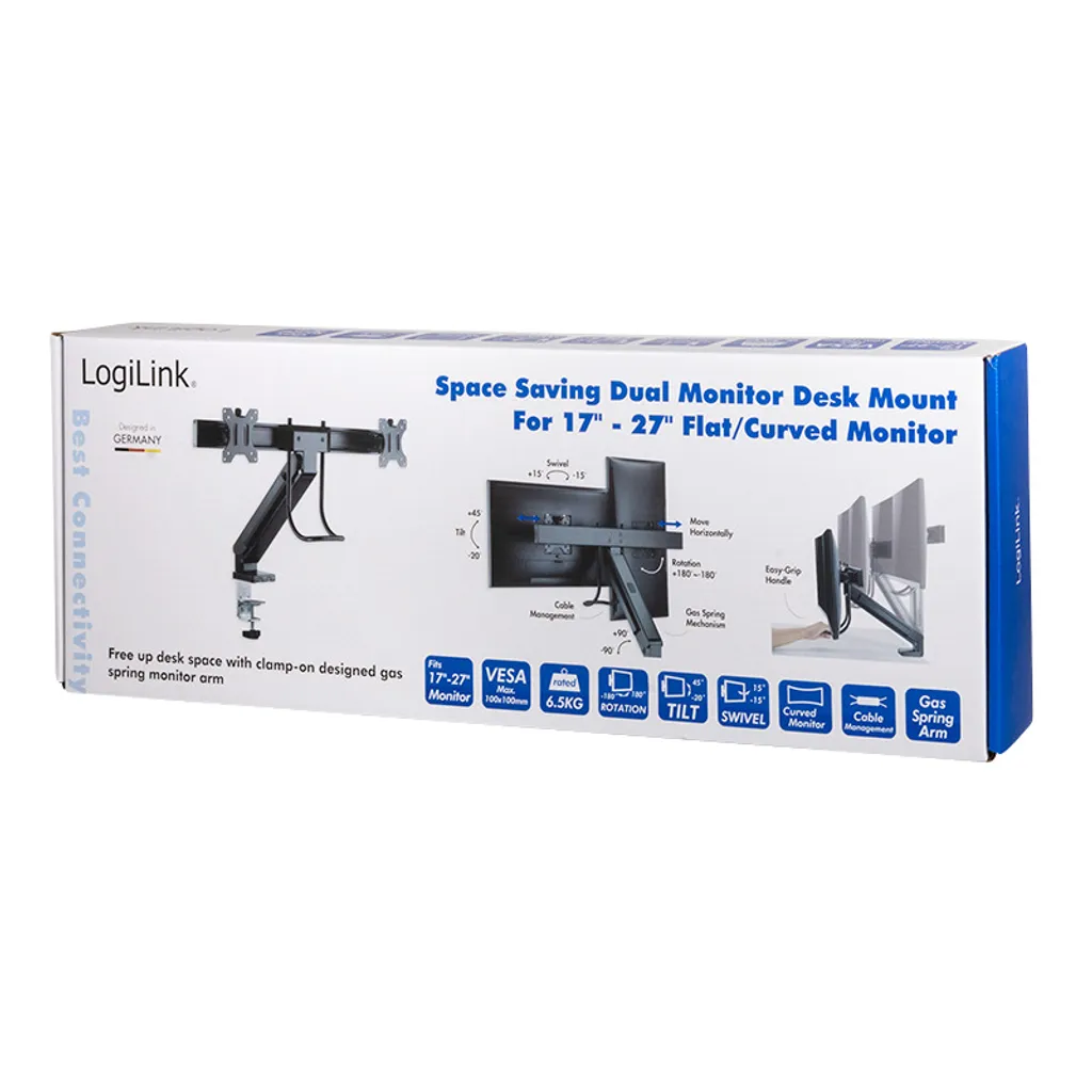 Double Support Écran Ergonomique pour Bureau Télétravail 17-27" - 9
