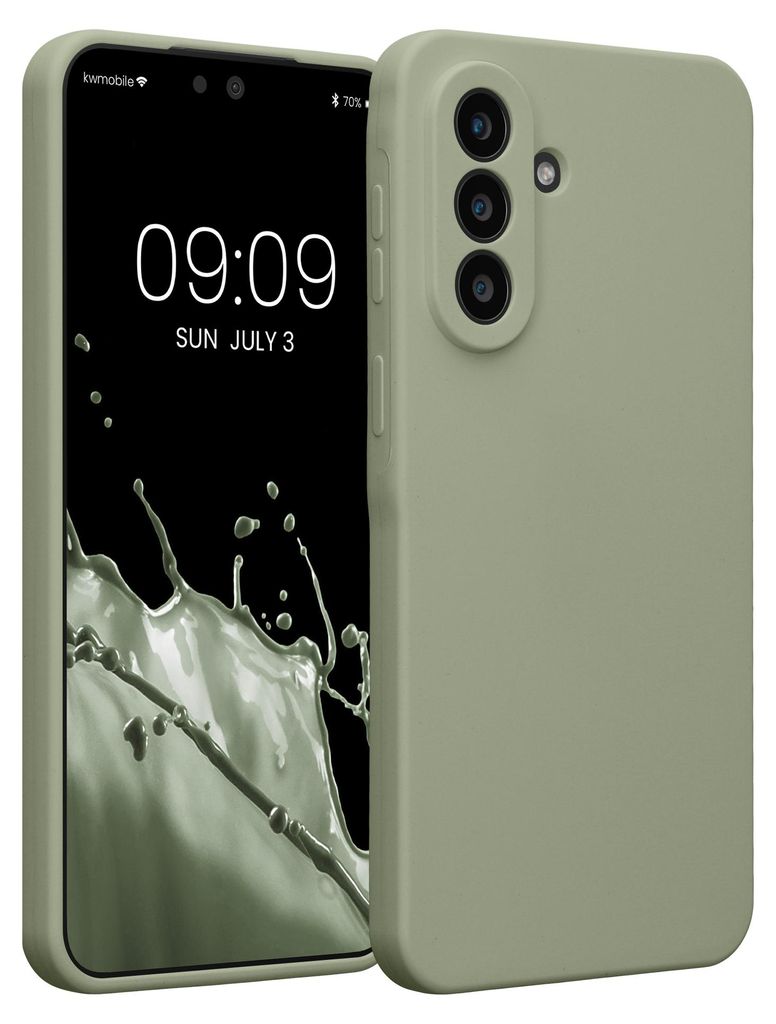 kwmobile Hülle kompatibel mit Samsung Galaxy A57 5G - Hülle Silikon gummiert - Handyhülle - Handy Case in Graugrün