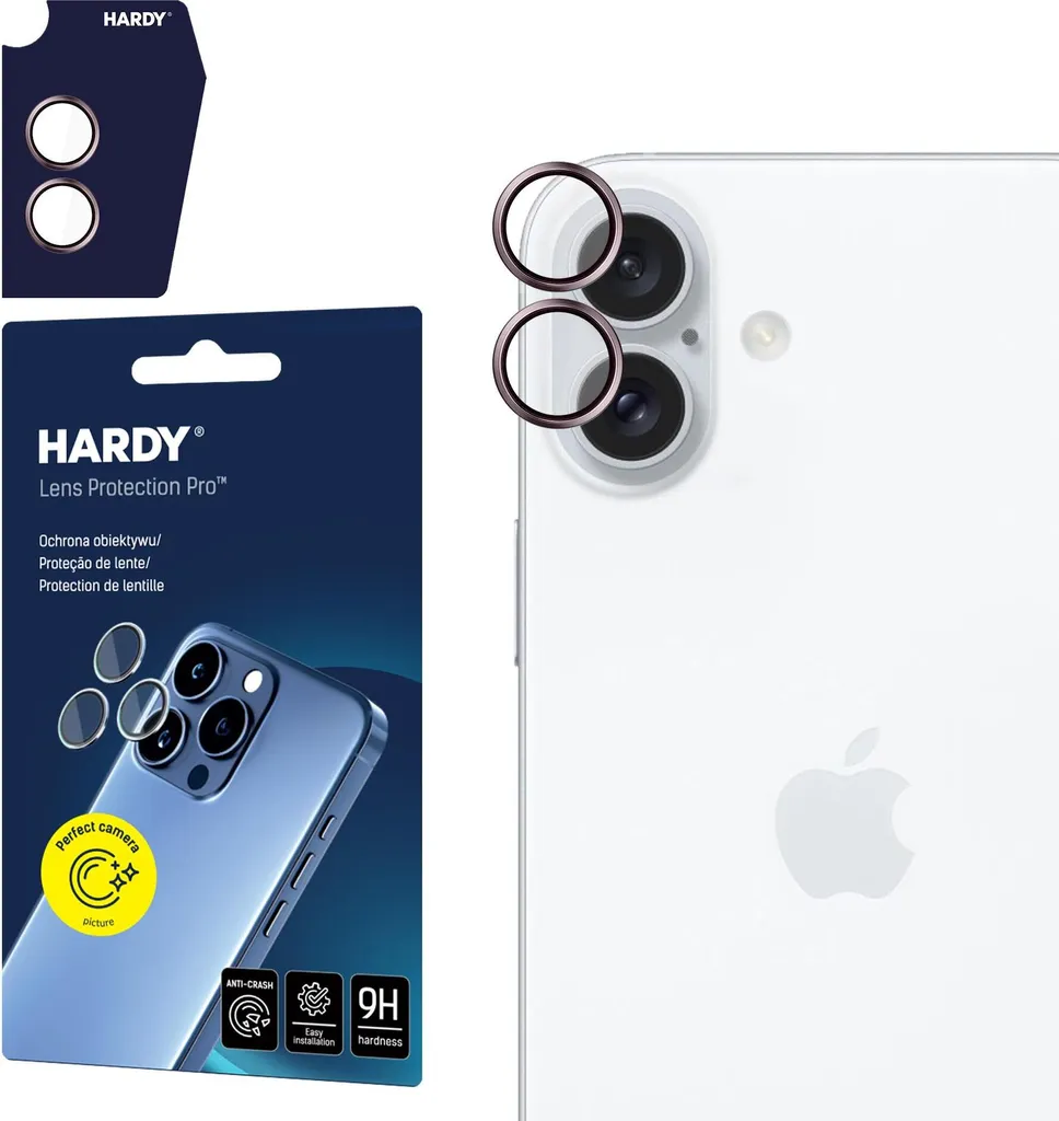 Szkło Na Obiektyw 3Mk Hardy Lens Protection Pro Do Apple Iphone 16 / 16 Plus - Różowe