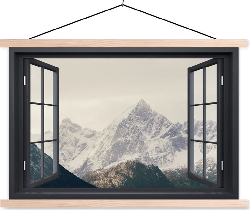 MuchoWow® Textilposter Aussicht - Berg - Schnee 120x80 cm Produktbild 