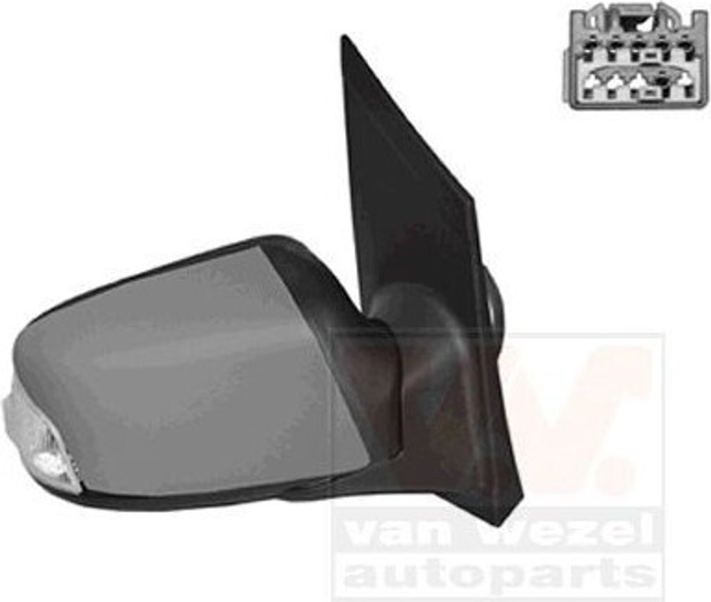 VAN WEZEL 1863806 Außenspiegel Seitenspiegel Rechts für FORD Focus II Schrägheck (DA, HCP, DP) Konvex Beheizt Grundiert