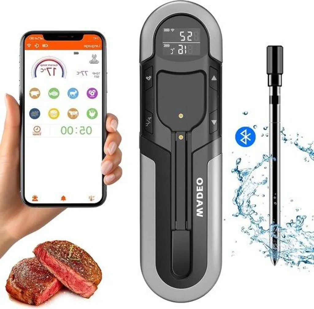 Thermomètre de cuisson connecté IP66 pour friteuse à air et rôtissoire