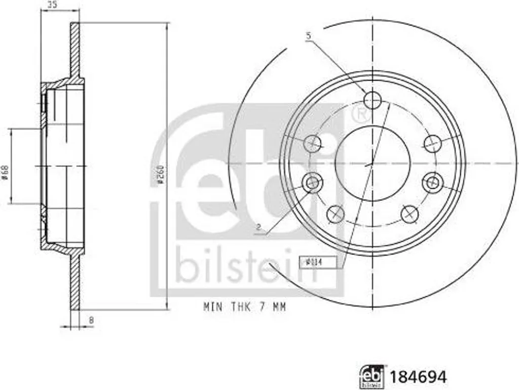 Disque de frein haute qualité FEBI 184694 OE 440A09572R spécial Zoe