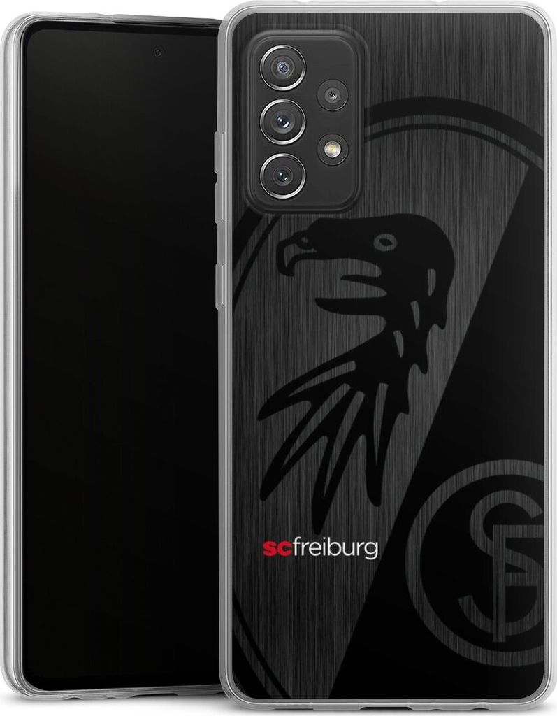 DeinDesign Slim Hülle für Samsung Galaxy A72 Silikon Case Ultra Dünn Handyhülle Metallic Look Offizielles Lizenzprodukt SC Freiburg