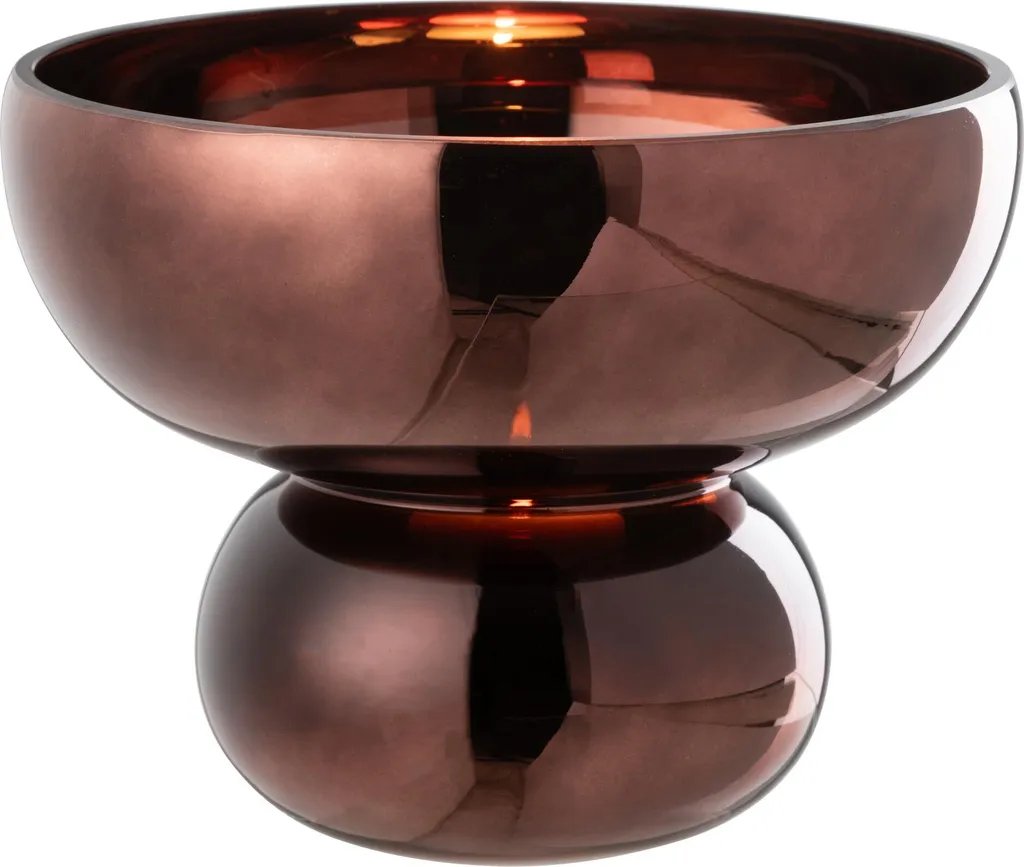 Bol sur Pied J-Line Verre Prune : Décoration Chic pour Petits Espaces