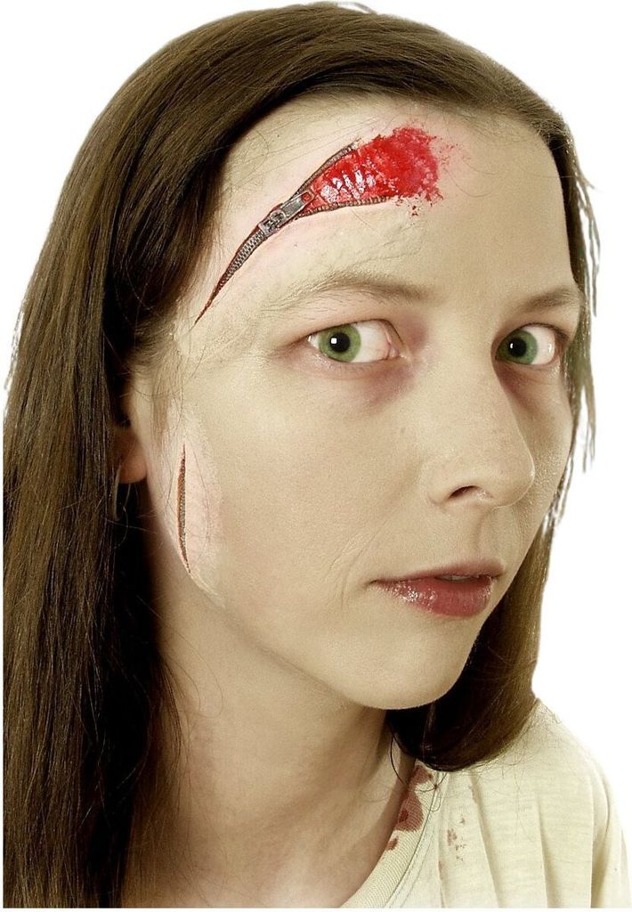 Hirnriss Halloween Latexapplikation rot