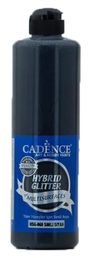 Peinture Acrylique Noire Scintillante 500 ml - Haute Couvrance Cadence