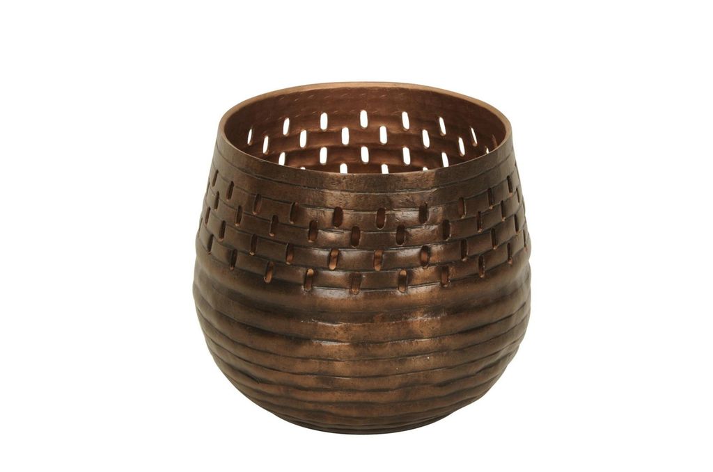Windlicht Metall kupfer Antik Look D14 H12,5cm
