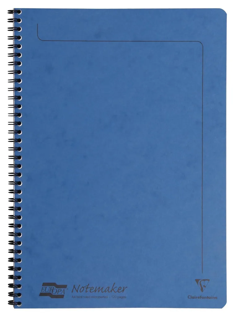 Cahier A4 de réunion Clairefontaine Europa Notemaker spirale bleu