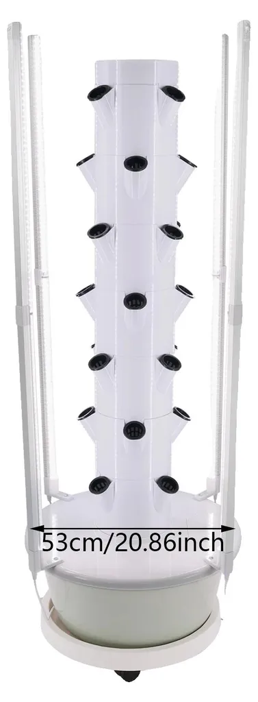 Système de culture LED automatique 28 plants tour hydroponique Blanche
