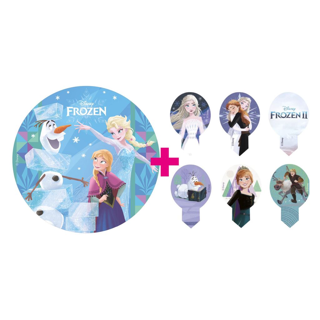2er Set Frozen Tortenaufleger & Muffinaufstecker Produktbild 