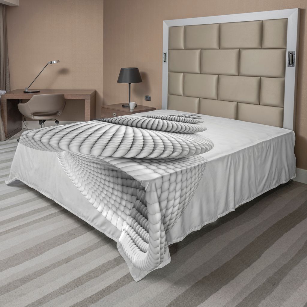 ABAKUHAUS Spiers Bettlaken, Shell Shaped Form mit der Kammer, die in den geometrischen abstrakten Spiralen angeordnet wird Makro-Modell-Bild, weich...