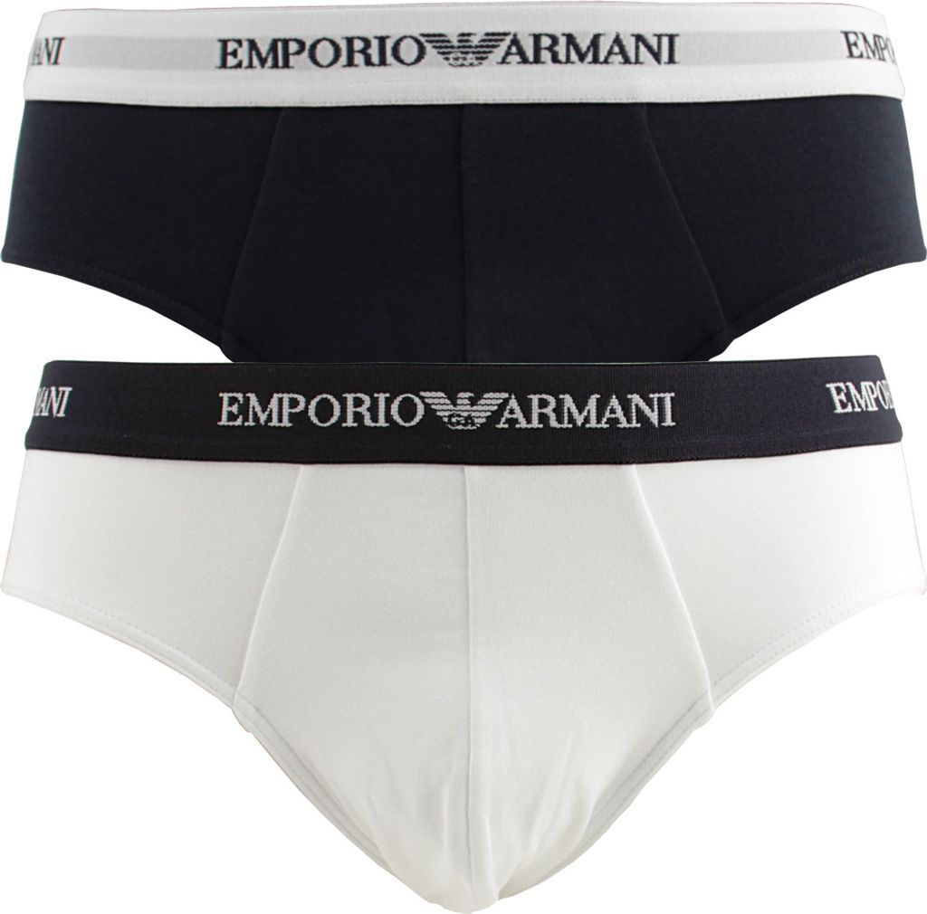 Emporio Armani 2er Pack Slips Mini Brief 1xWeiß 1xMarine S