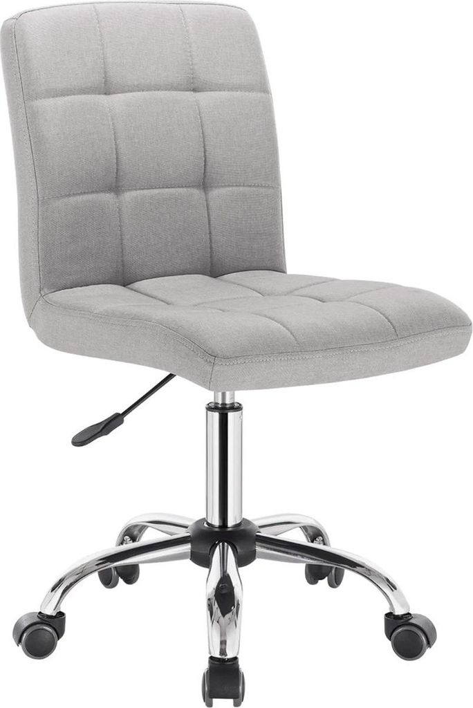 Happyment Ergonomischer Arbeitsstuhl Leman – Höhenverstellbar – Auf Rollen – Für Erwachsene – Grau – Stoff