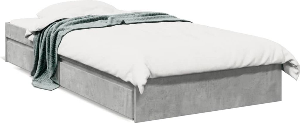 Maison Exclusive - Bettgestell mit Schubladen Betongrau 90x200 cm Holzwerkstoff