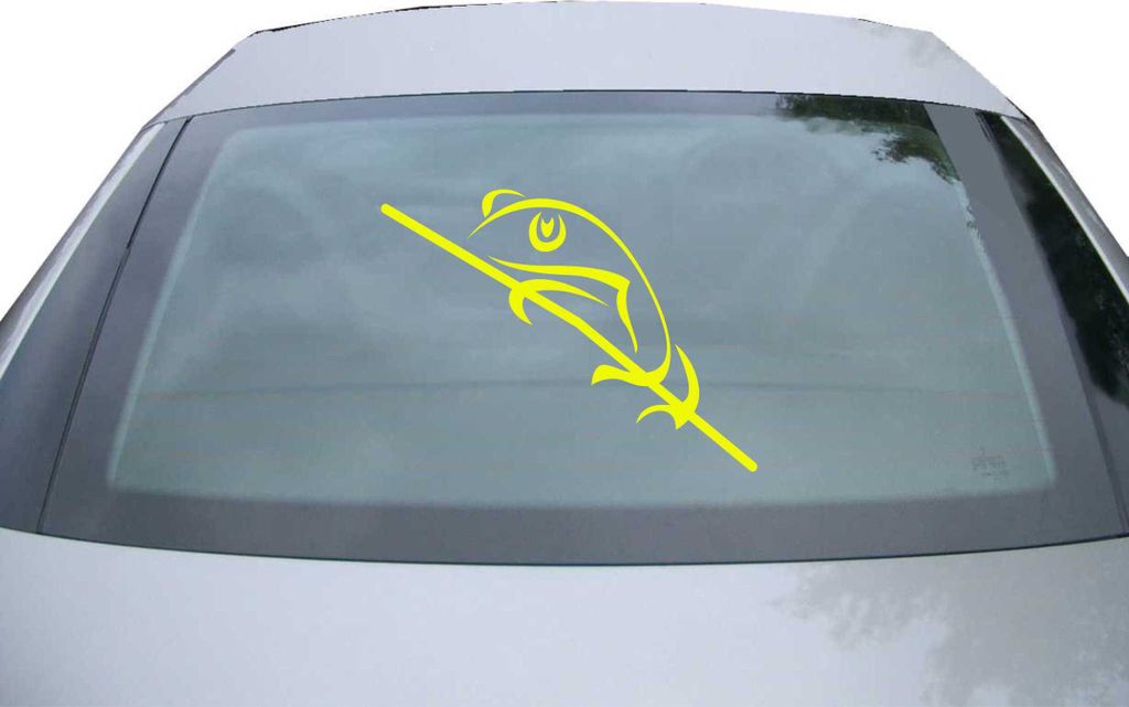 Indigos UG - Aufkleber Heckscheibe & Motorklappe DE2304 - neongelb - 600x450 mm - Eidechse - Auto Scheiben Fenster Heckklappe Tuning Racing JDM - D...