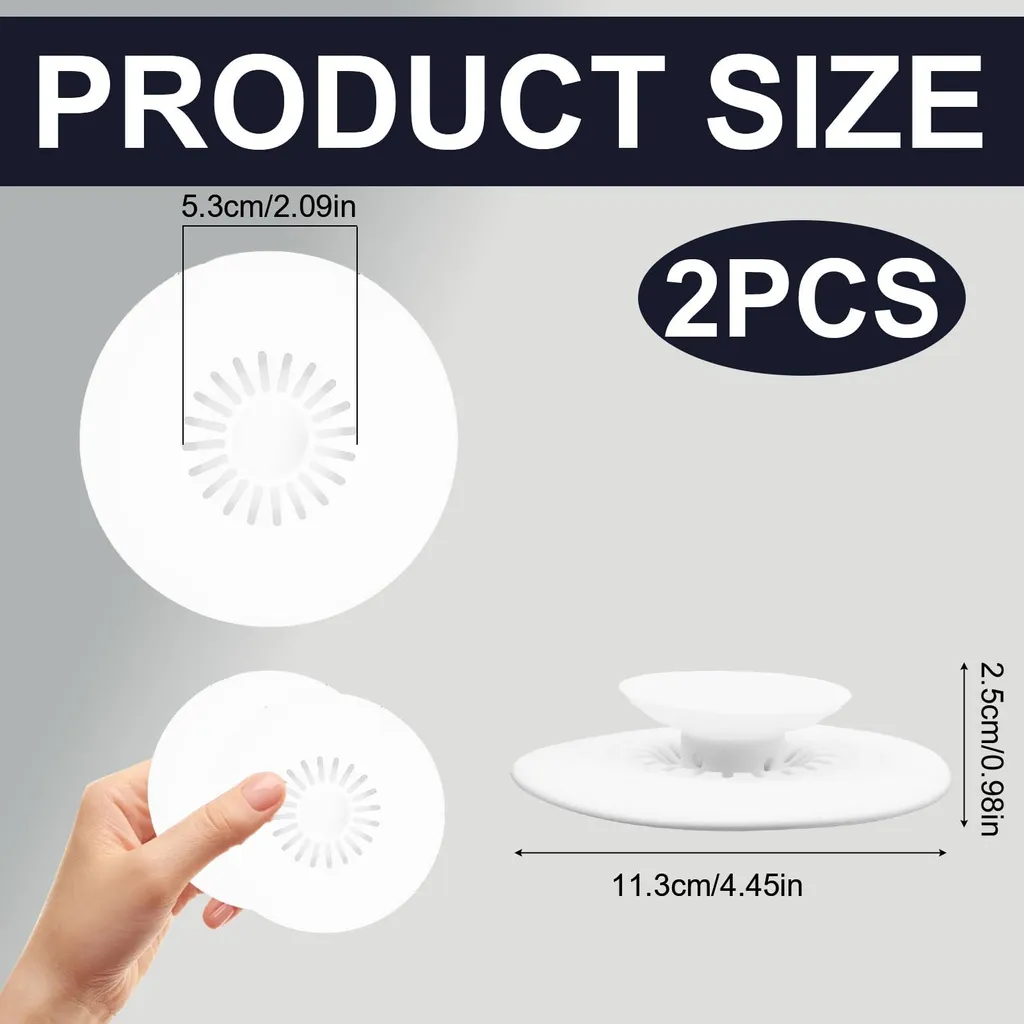 Bouchon d'évacuation universel en silicone avec tamis intégré pour évier