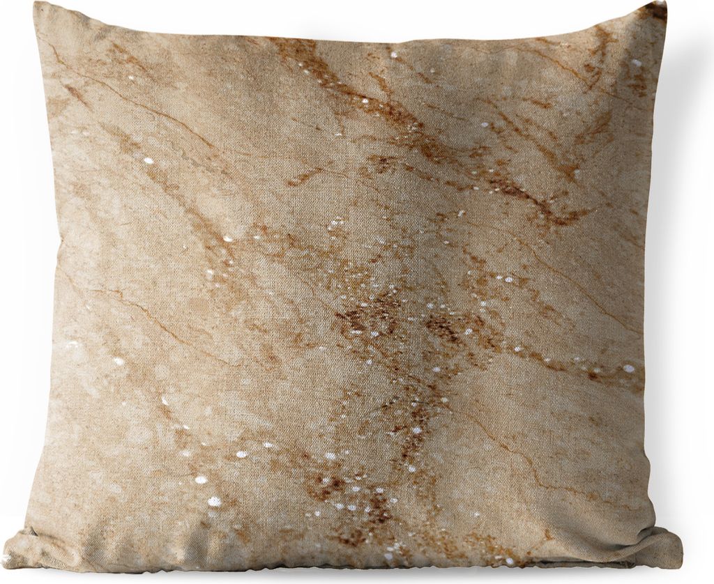 MuchoWow Outdoor Kissen - Marmor - Braun - Muster - 60x60 cm - Wetterfest - Lounge Kissen - Dekoration - Schlaf Kissen