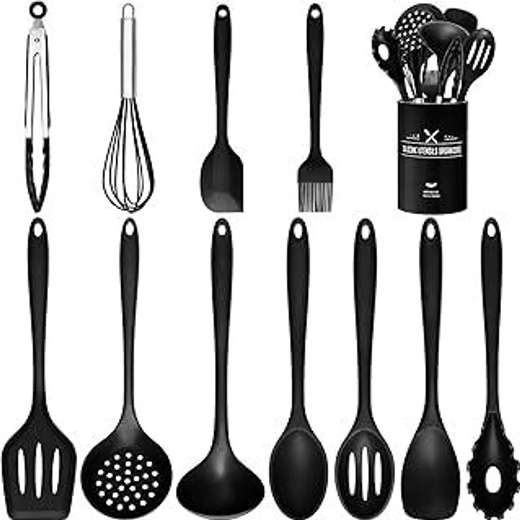 Set Utensili Cucina Silicone 12 Pezzi | Alta Temperatura e Duty-Heavy