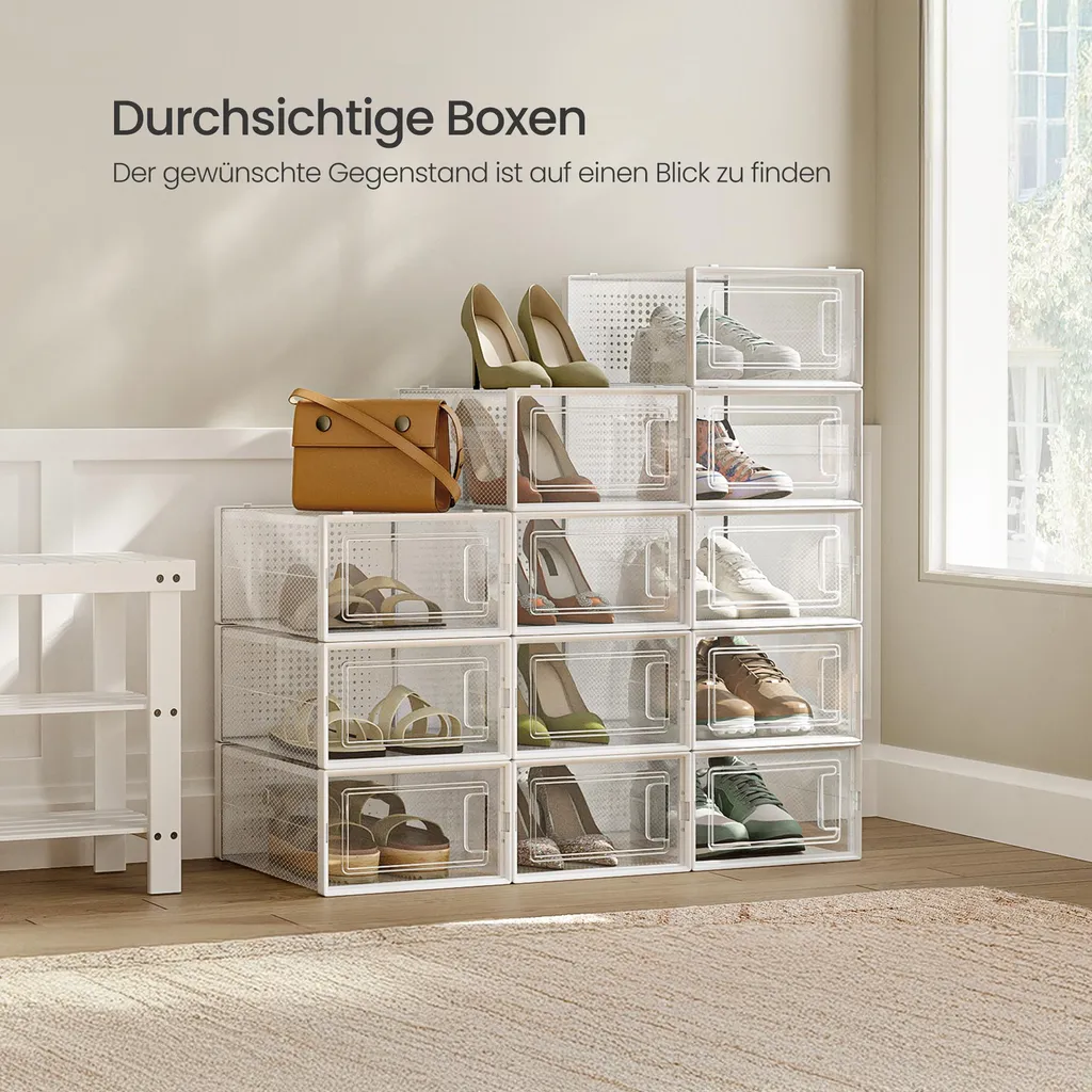 Dites stop au désordre avec ces 12 boîtes à chaussures transparentes 33cm