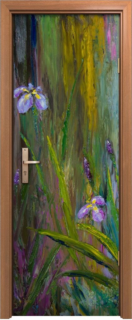 Türposter 70x200 cm Türaufkleber Türtapete Türfolie Klebefolie Wohnkultur Iris WindBlumen abstrakte