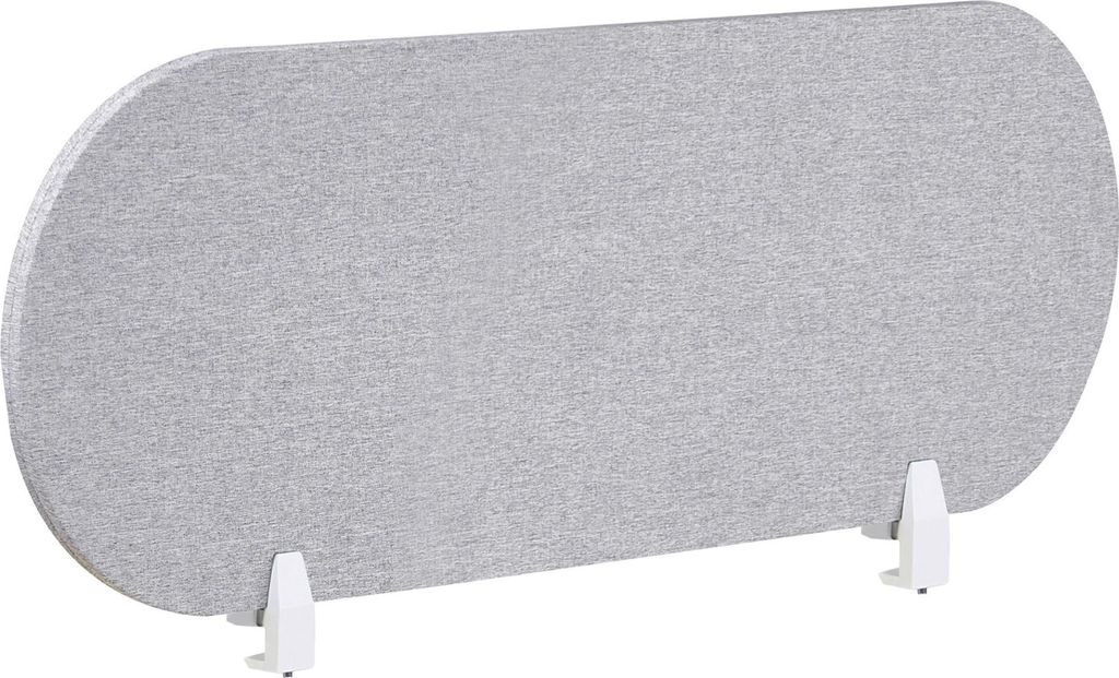 BELIANI Schreibtisch Trennwand Hellgrau Stoff PET Kunststoff 120 x 40 cm zum Klemmen Befestigungsklammern Schallschutz Sichtschutz Büro Home Office
