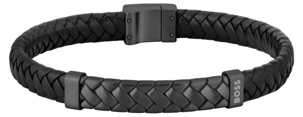 Bracelet cuir homme de couleur noire de 19cm style classique