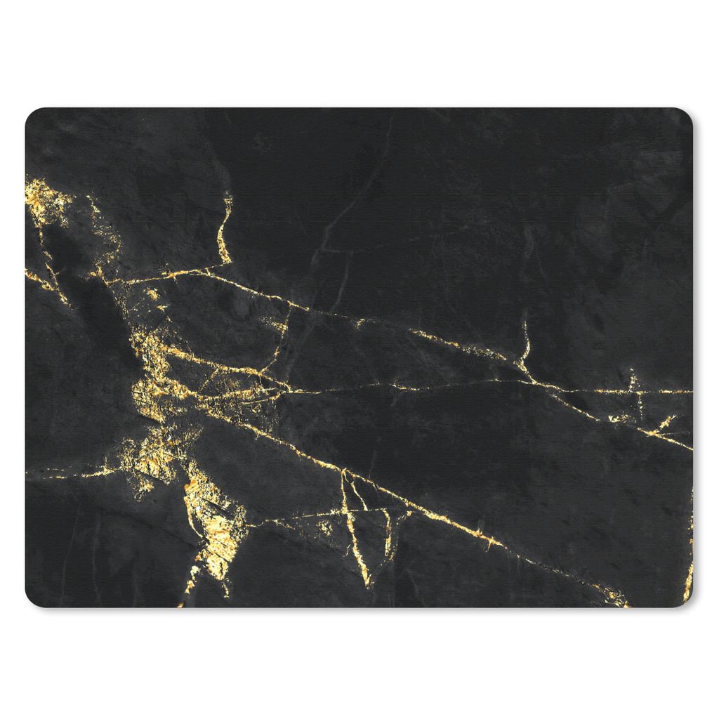 MuchoWow Mauspad Mousepad Marmor - Schwarz - Gold - Luxus 40x30 cm - Mousepads - Maus Mat - Pad - Mausunterlage - Anti Rutsch