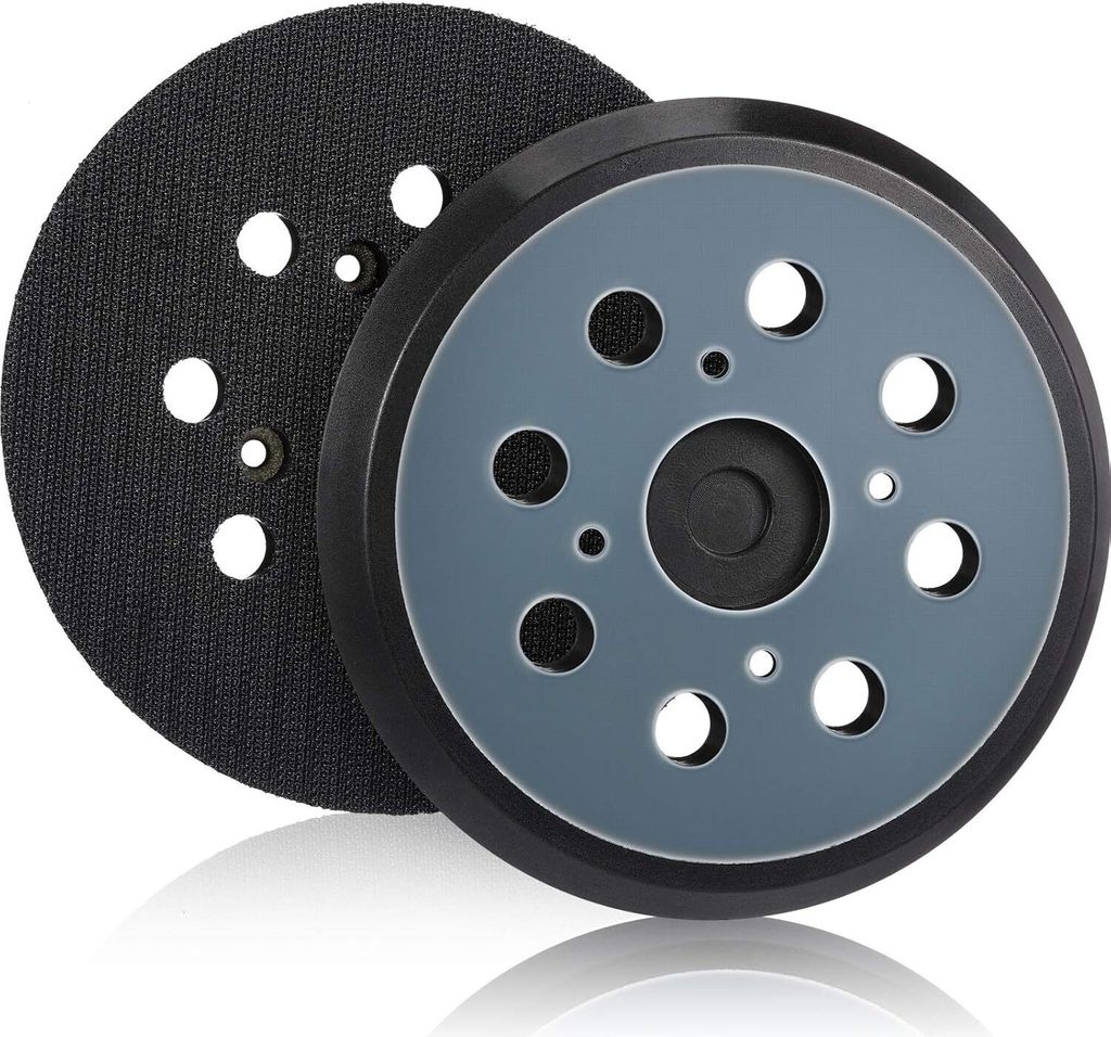 2 Stücke Schleifplatte 125 mm mit Hook und Loop 8 Löcher für Exzenter Schleifmaschine, Schleifteller mit Haken und Schleife