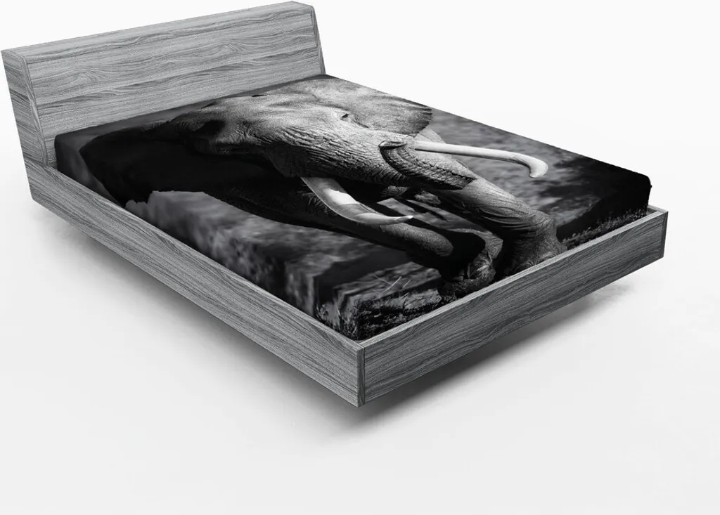 Drap-housse 180x200 Éléphant avec Impression Artistique Haute Qualité