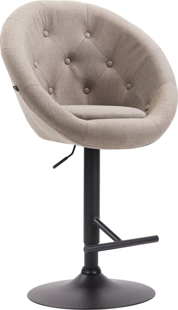 Barhocker - Hochhocker - Optimaler Sitzkomfort und 360° drehbar, höhenverstellbar | Farbe: Taupe | Grundfarbe: Schwarz