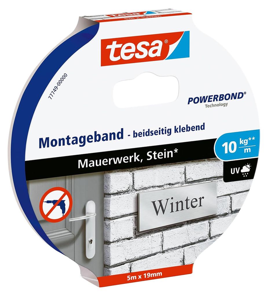 tesa Montageband Mauerwerk&Stein 10kg 5m x 19mm Produktbild 