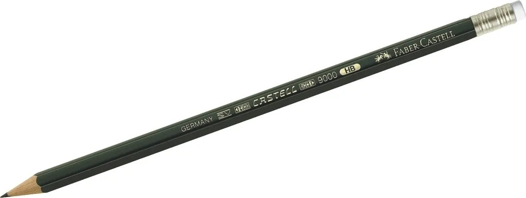 FABER-CASTELL 119200 Bleist.9000+Radierg.Hb,12er P.