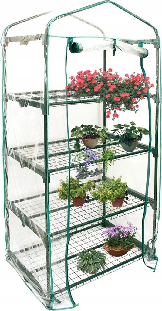 Mini Serre Foliak 4 Étagères : Solution Gain de Place pour Petit Jardin