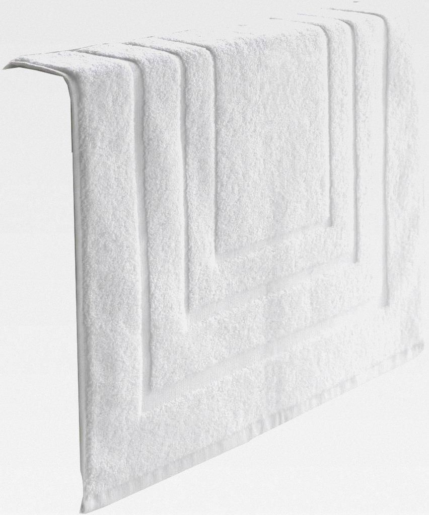 Badematte, Baumwolle, Weiß, 75 x 50 cm