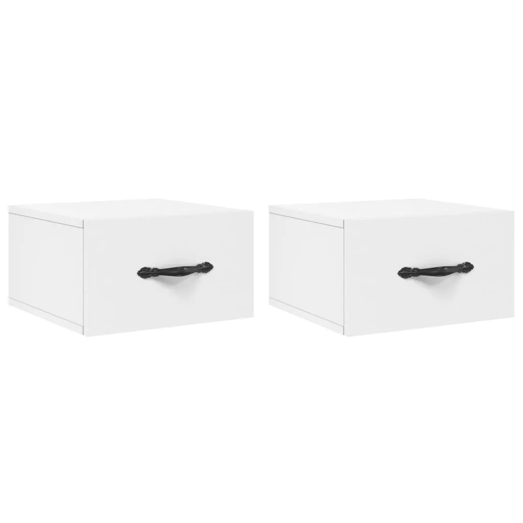 Comodini Sospesi vidaXL Bianchi 35x35x20 cm - Set da 2 Pezzi