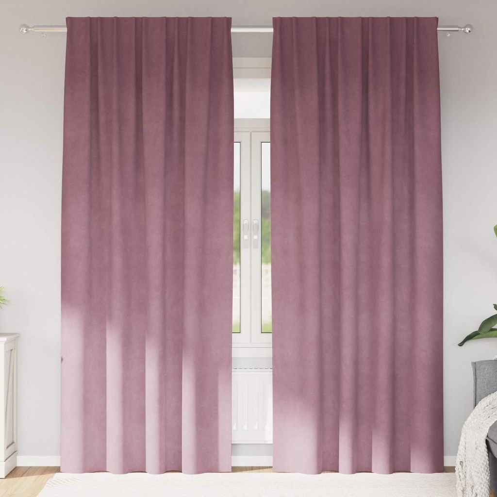 "WINTER SALE"Vorhänge/Gardinen - Verdunkelungsvorhänge 2 pcs - modernes Design - für Wohnzimmer Schlafzimmer - Dunkelrosa 140x260cm Samt NEU2542...