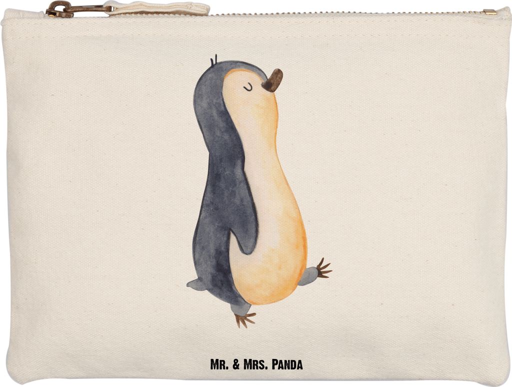 Mr. & Mrs. Panda Stiftemäppchen Pinguin marschieren Grösse XL Große - Weiß - Geschenk, Schwester, Spazieren, Etui, Familie, Pouch, Schlampermä...