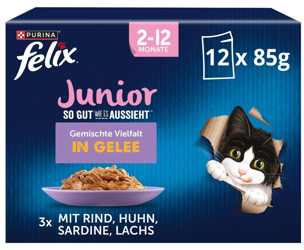 FELIX So gut wie es aussieht Junior Nassfutter, 72er Pack Produktbild 