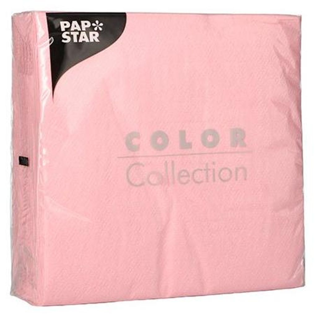 1200 Servietten, 1-lagig 1/4-Falz 33 cm x 33 cm rosa Produktbild 