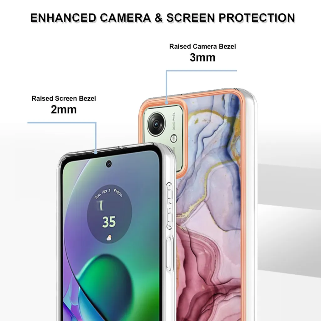 Custodia Motorola Moto G54 Antiurto Silicone TPU Rinforzato Oro Rosa - 5