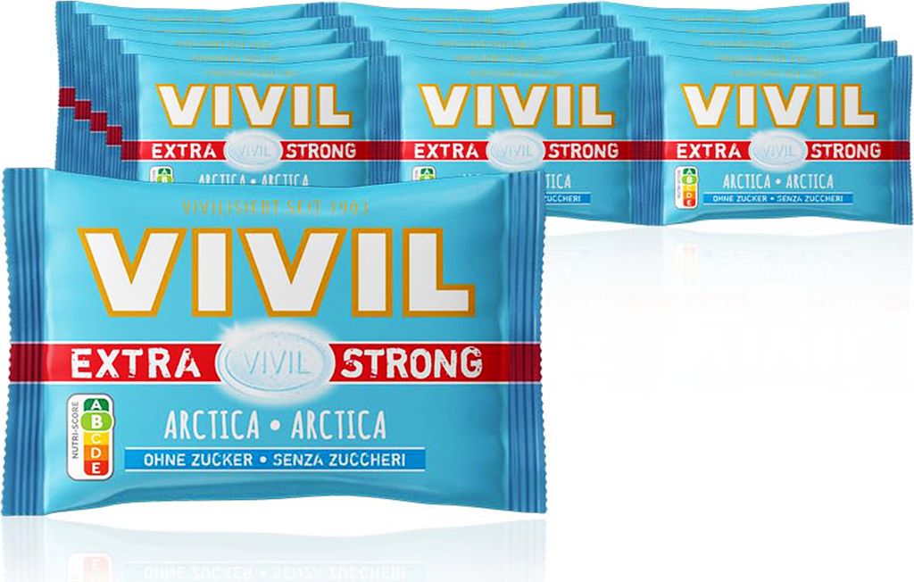 VIVIL Extra Strong Arctica Pastillen ohne Zucker | 5 x 3er Produktbild 